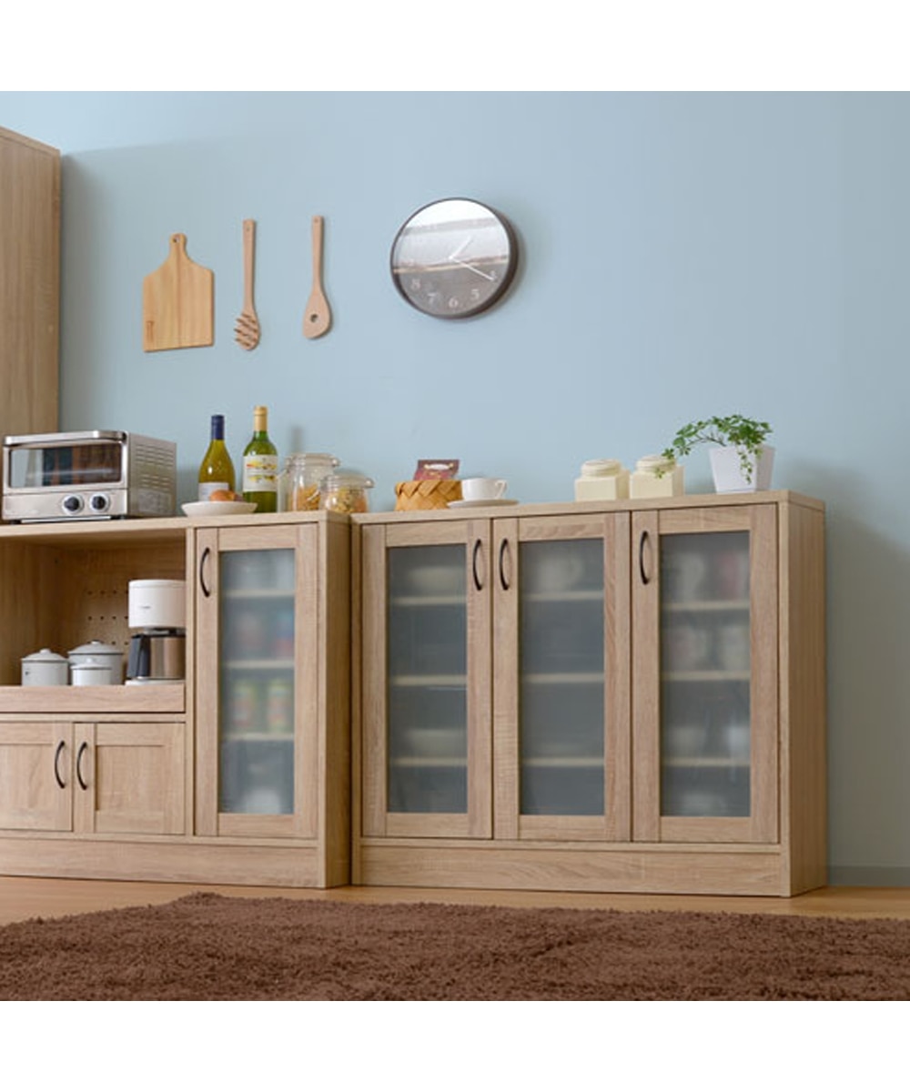 ナチュラルキッチン食器棚(ロータイプ)【幅88cm】 通販【ニッセン】