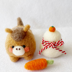 2024年干支のお正月飾り辰の鏡餅(緑)羊毛フェルト 羊毛フェルト