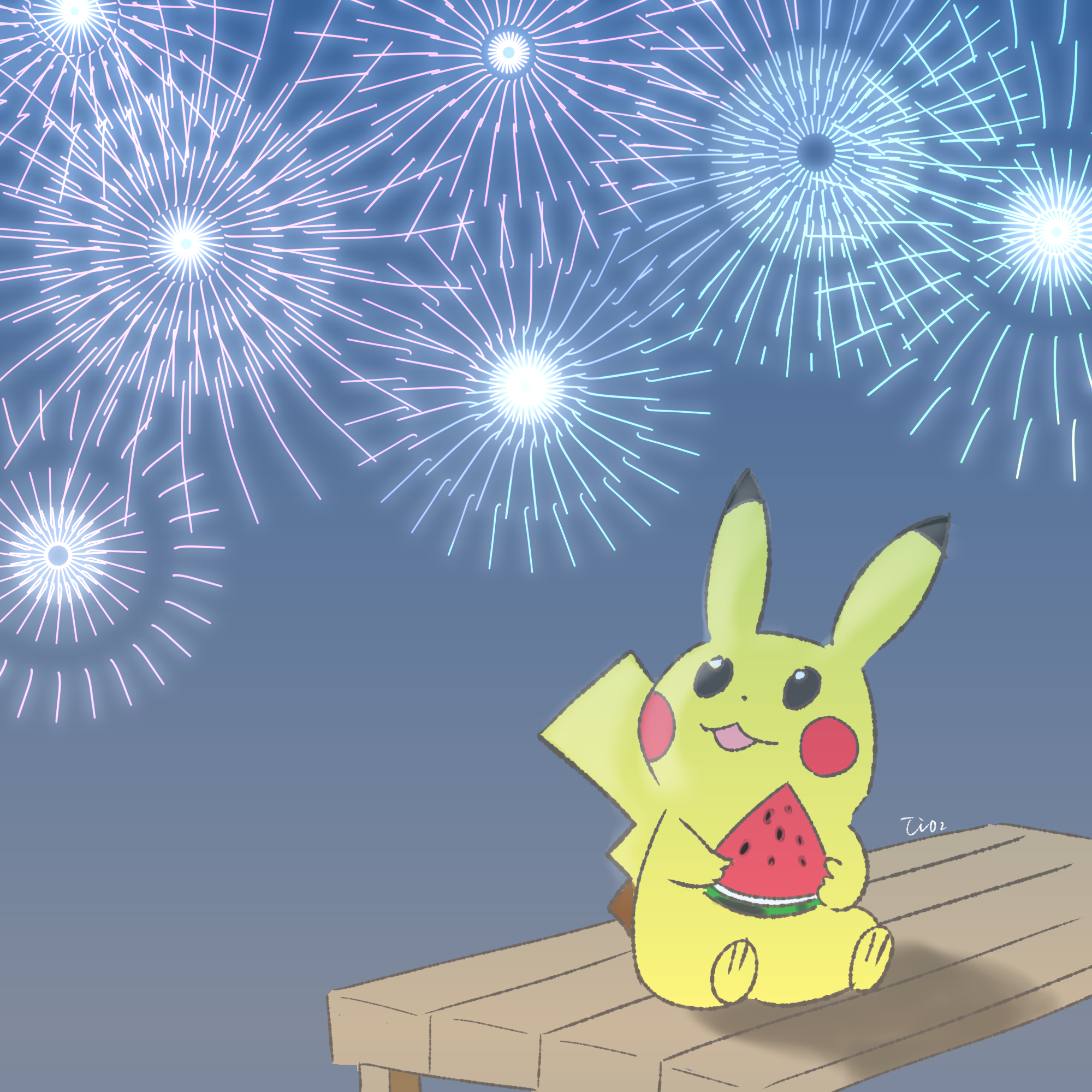 夏の終わりのピカチュウ - ibisPaint