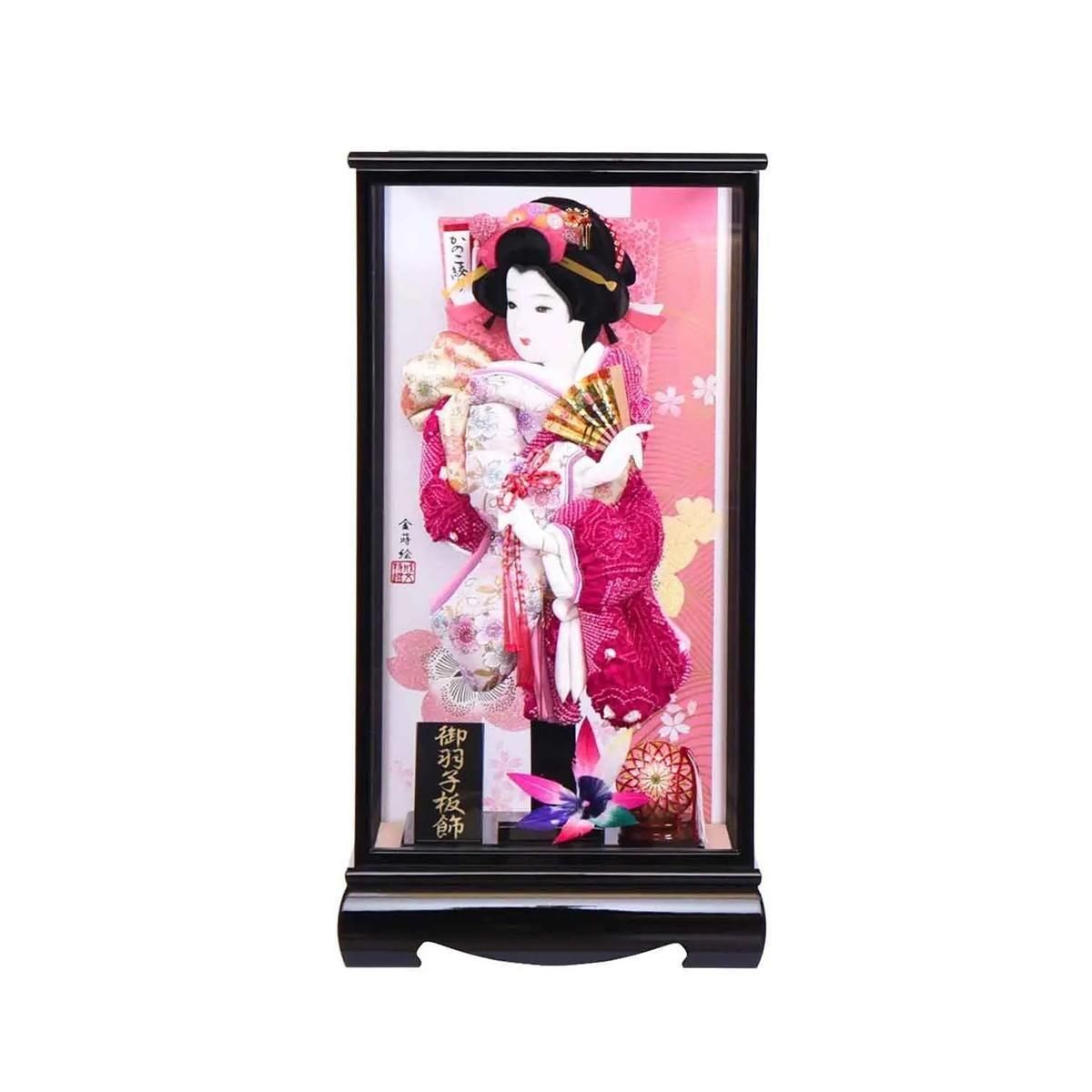 喜桜15号 正絹かのこ絞り ケース入手作り押絵羽子板(匠一好 羽子板 初