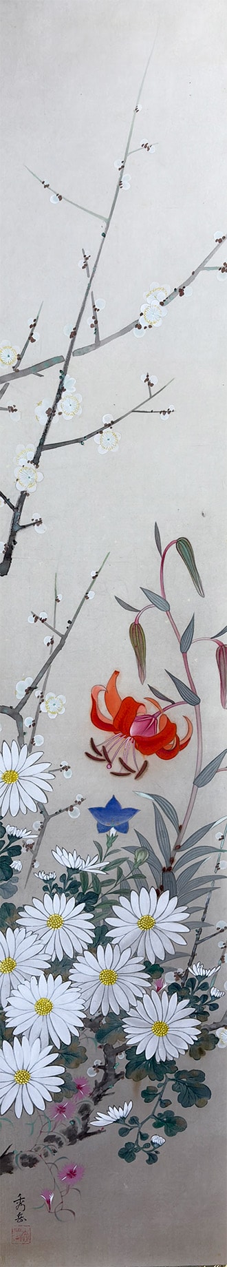 四季草花｜双幅｜新・古美術 高美堂（こうびどう）｜掛軸販売・通販