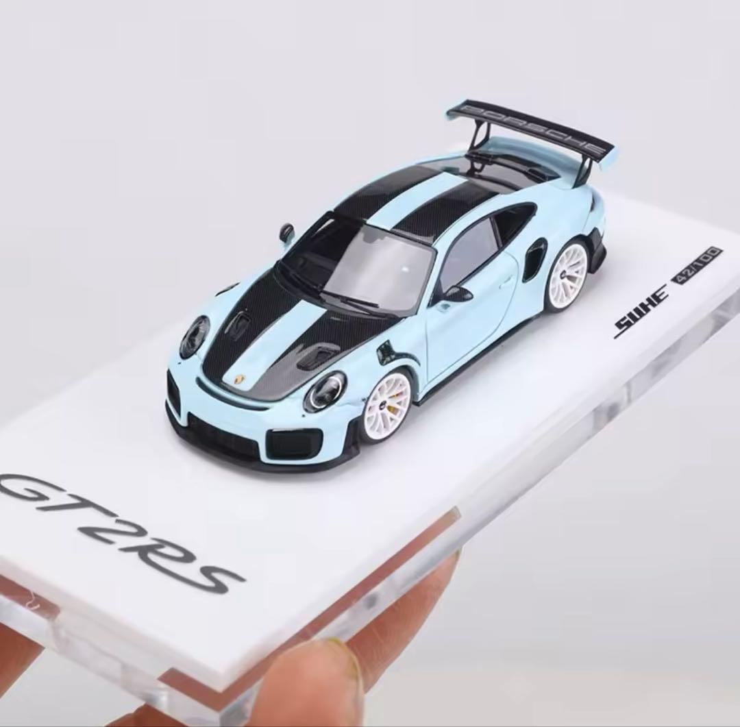 世界100台限定　suhe 1/64 ポルシェ　911 GT2RS ブルー 1/18 Porsche 911 991.2 GT2 RS 2021 (Gemini Blue) Resin Model by GT